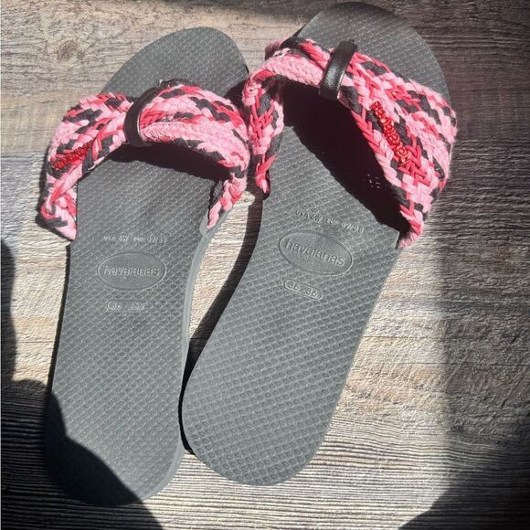 Havaianas You St. Tropez Mesh Flip Flop Sandal Black 35/36 Brazil #21 - Picture 4 of 7